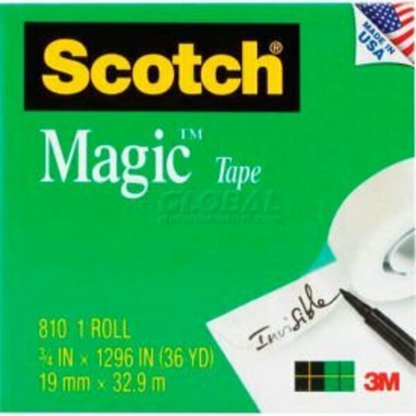 3M Scotch® Magic„¢ Tape 810, 3/4" x 1296", Boxed, 1" Core, 1 Roll 810341296